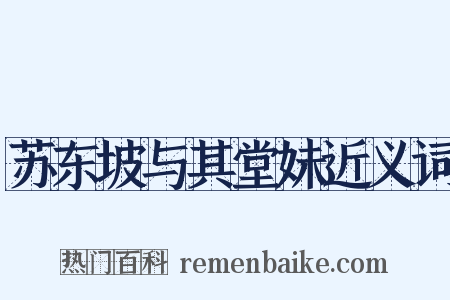 苏东坡与其堂妹近义词是什么意思的图片